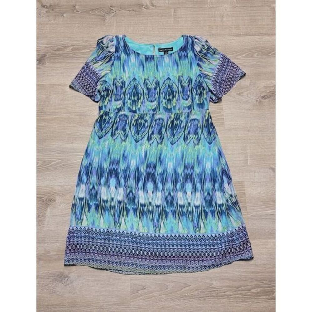 Danillo Boutique Women's‎ Teal Pastal  Short Sleeve Dress Size 14